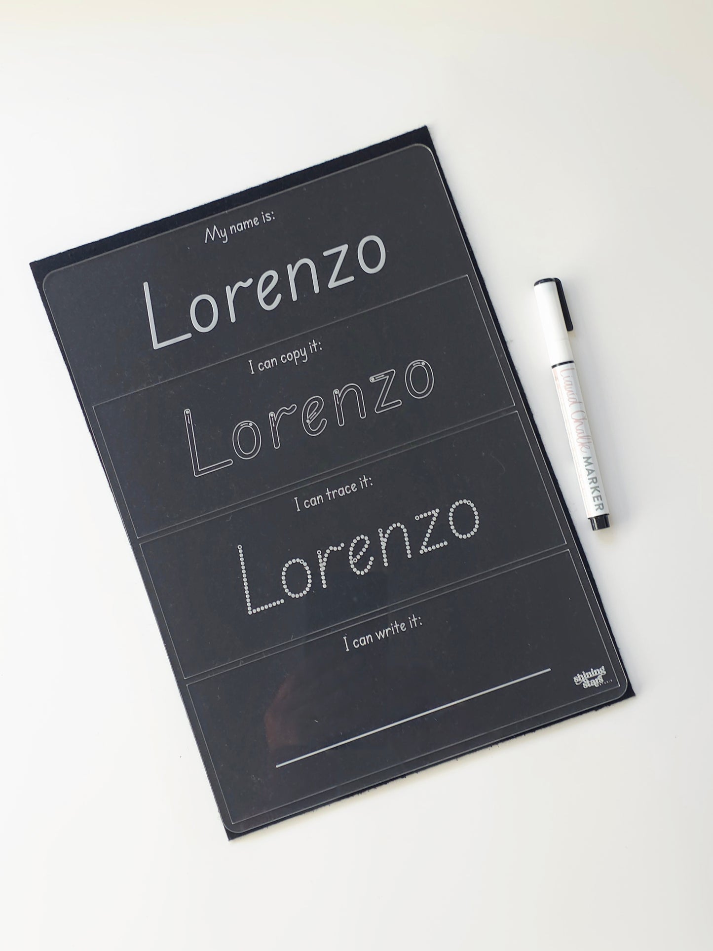 Personalised Acrylic Name Tracing Board - Version 2