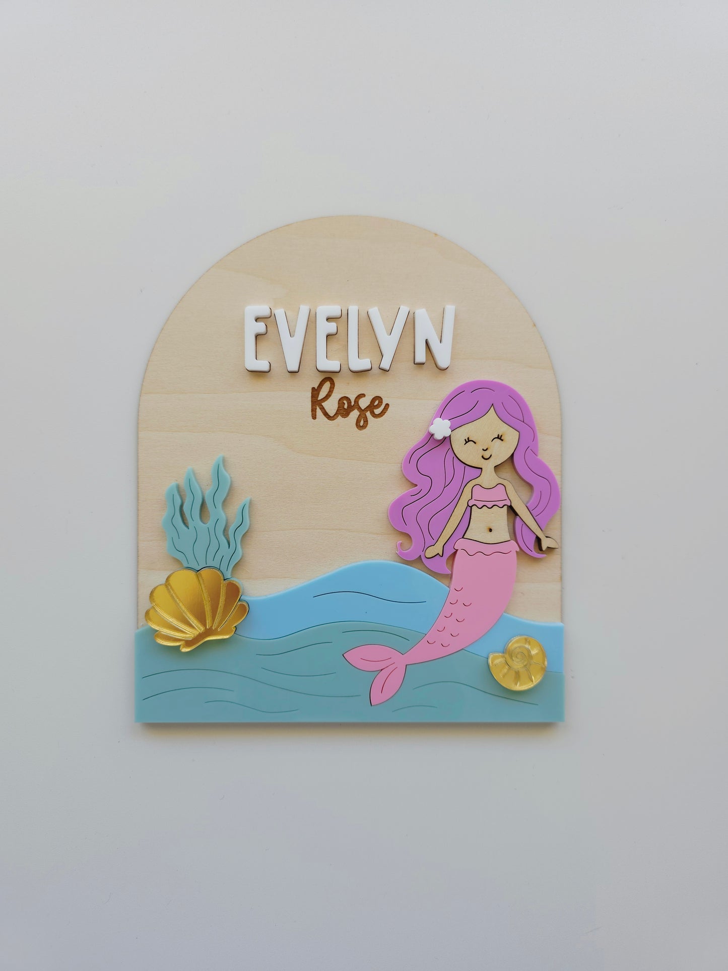 Mermaid Name Plaque - Personalised