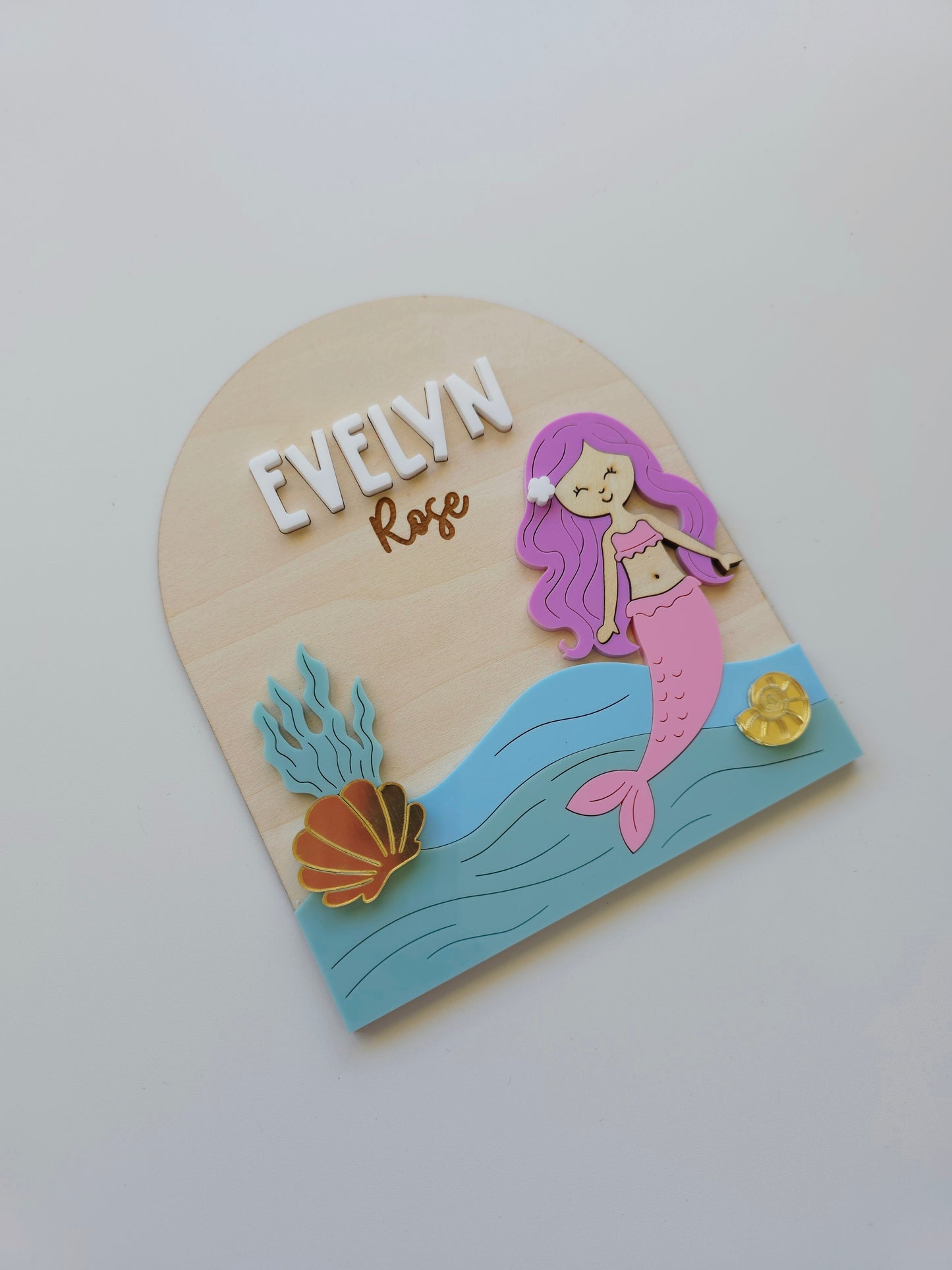 Mermaid Name Plaque - Personalised