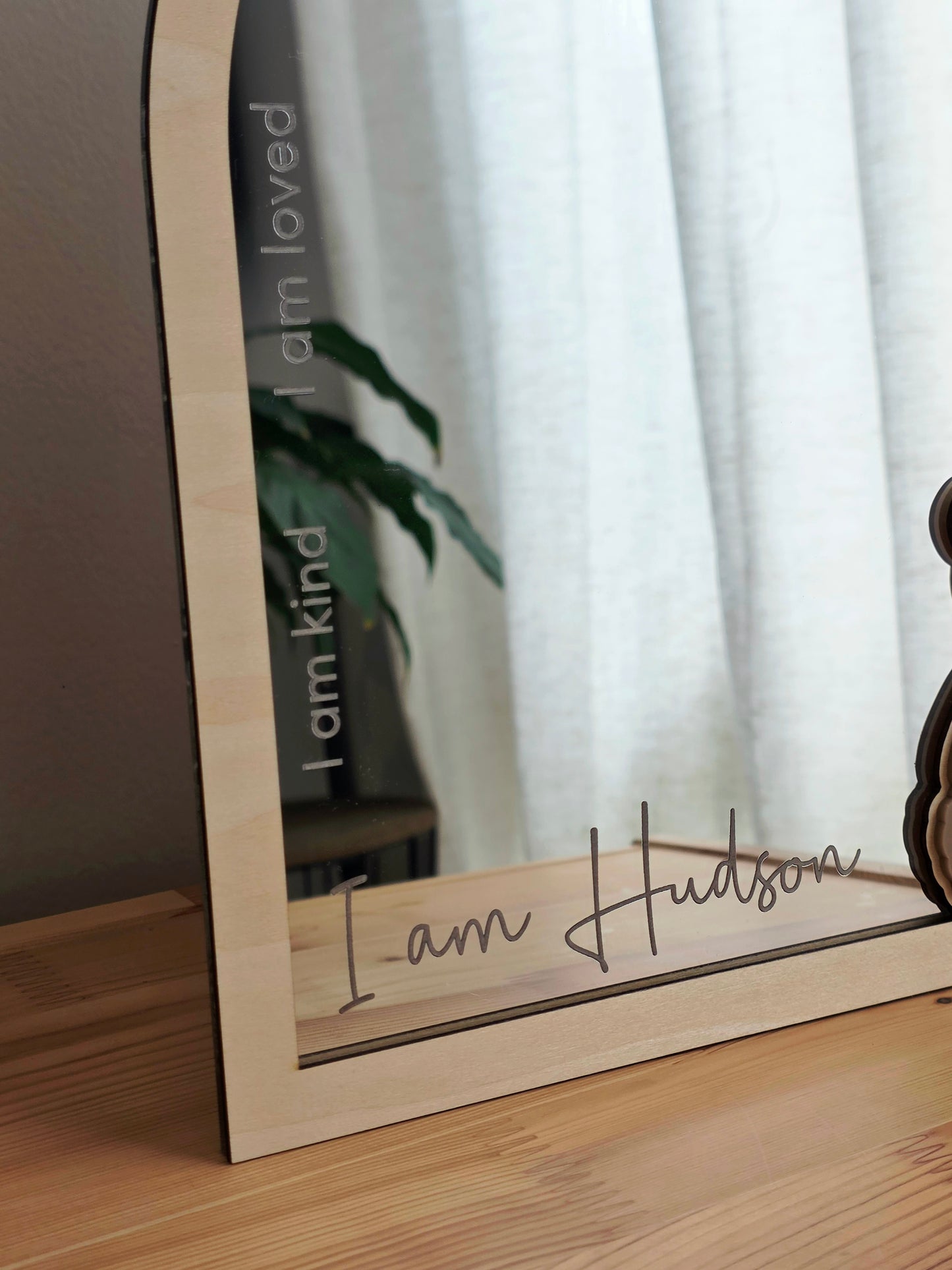 Personalised Daily Affirmation Mirror - Teddy Bear - Optional Shapes