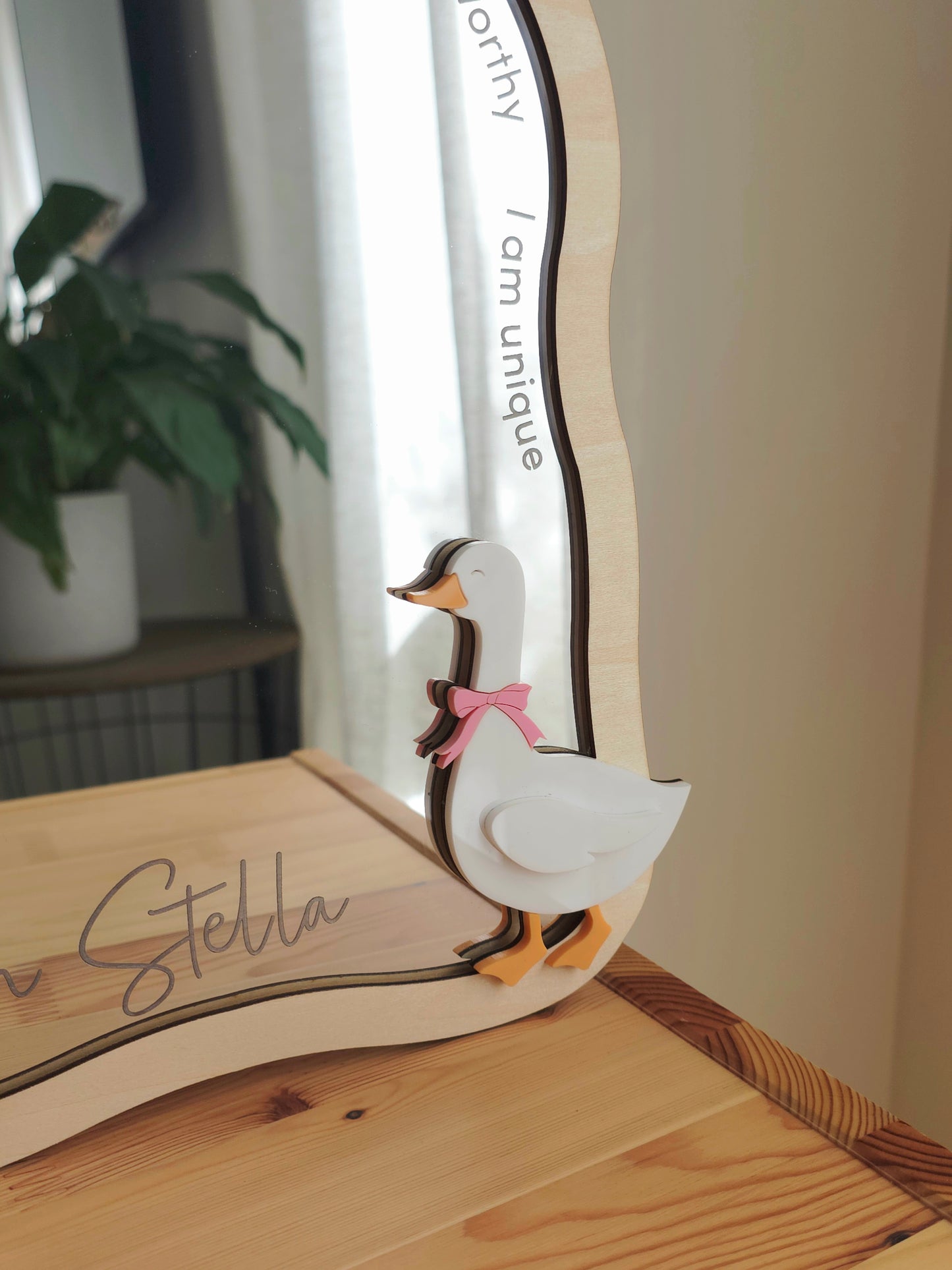 Personalised Daily Affirmation Mirror - Goose - Optional Shapes