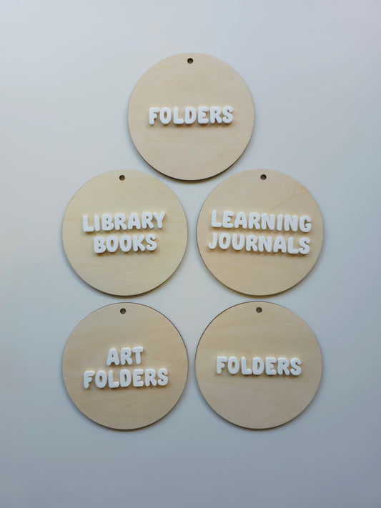 Classroom Storage Circle Labels - Set