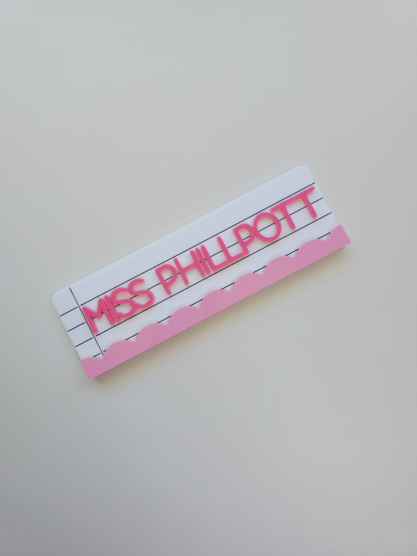 Personalised Teacher Desk Name Plaque | Notebook Style