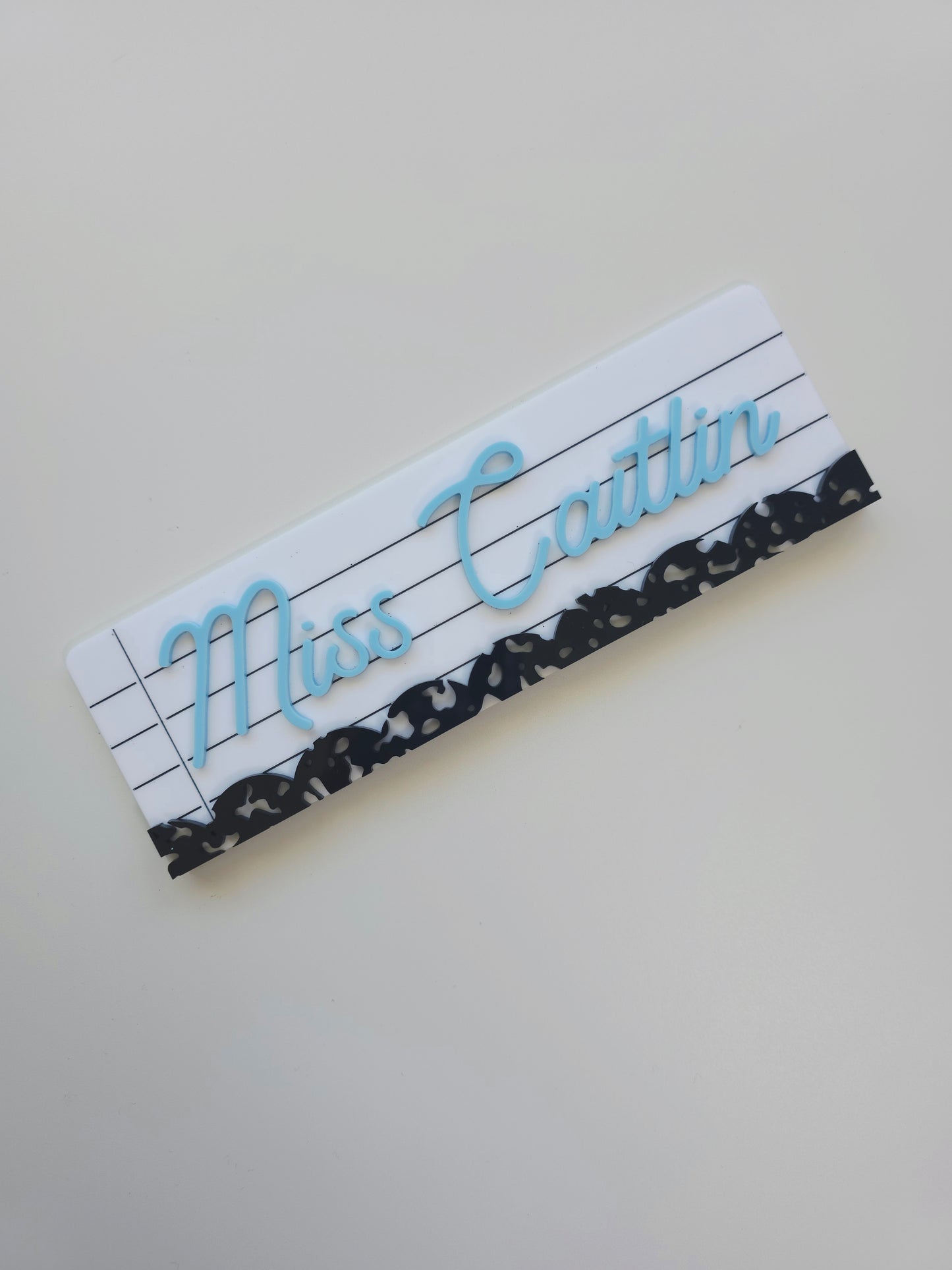 Personalised Teacher Desk Name Plaque | Notebook Style