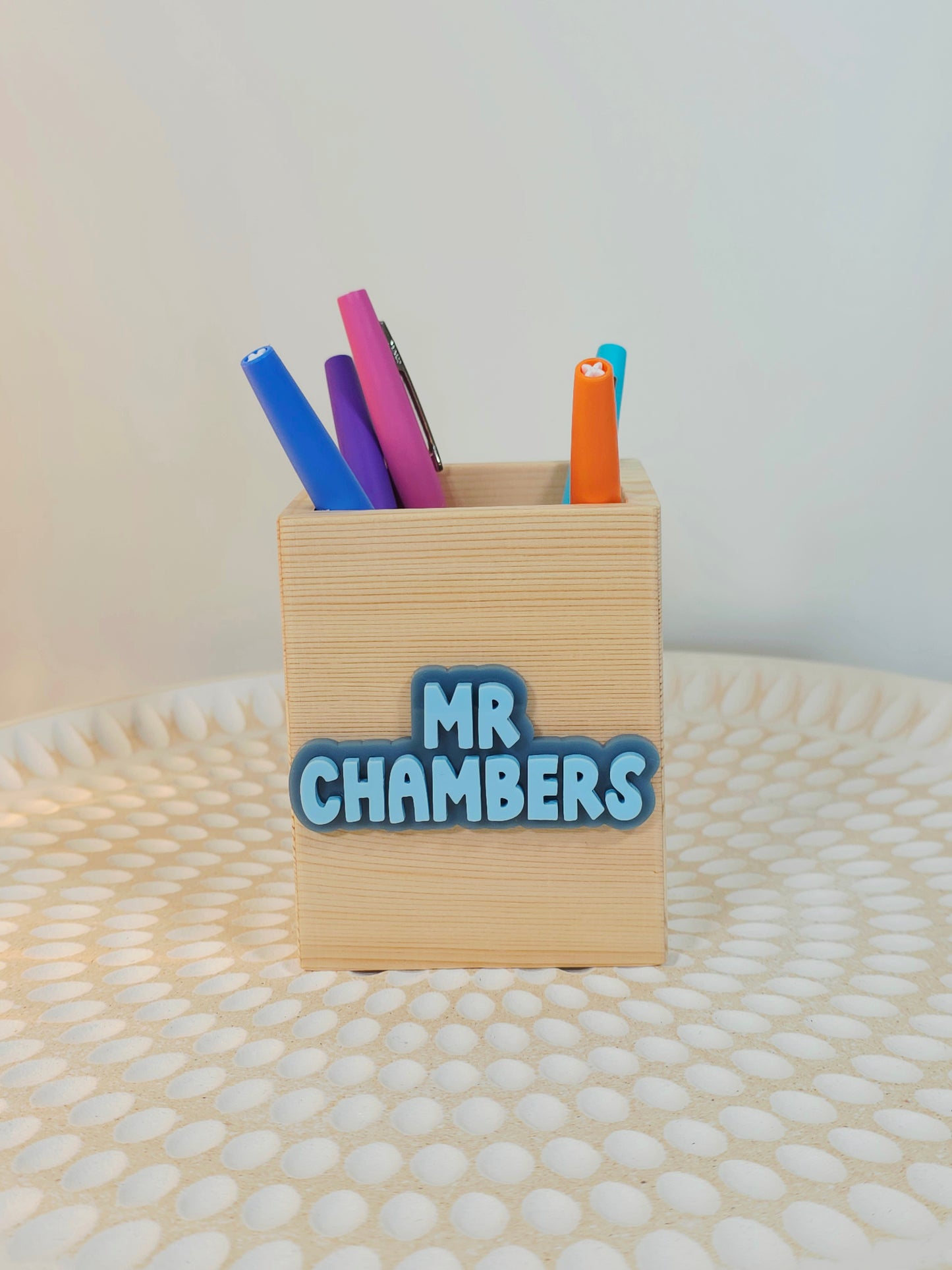 Personalised Pencil Pots - Plastic & Wood