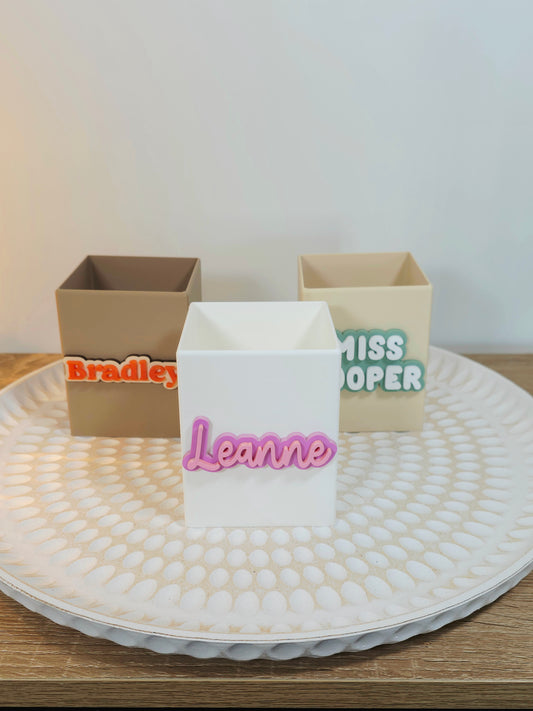 Personalised Pencil Pots - Plastic & Wood