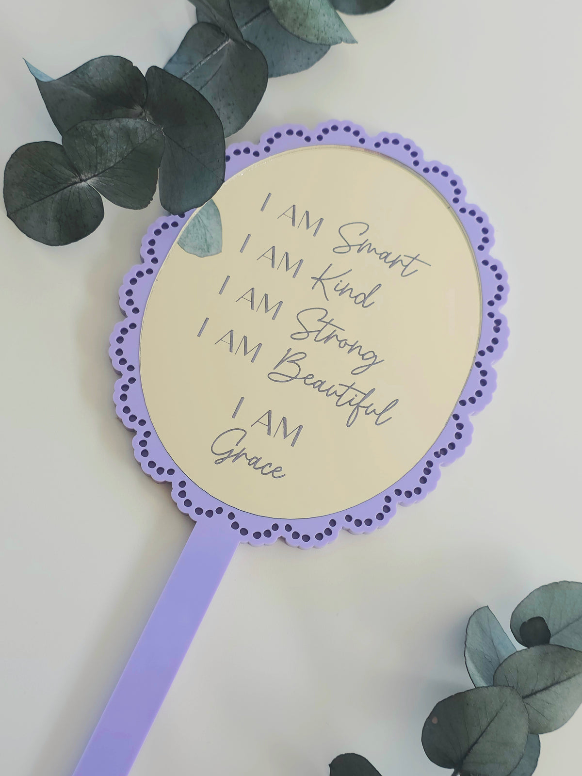Personalised Daily Affirmation Hand Held Mirror