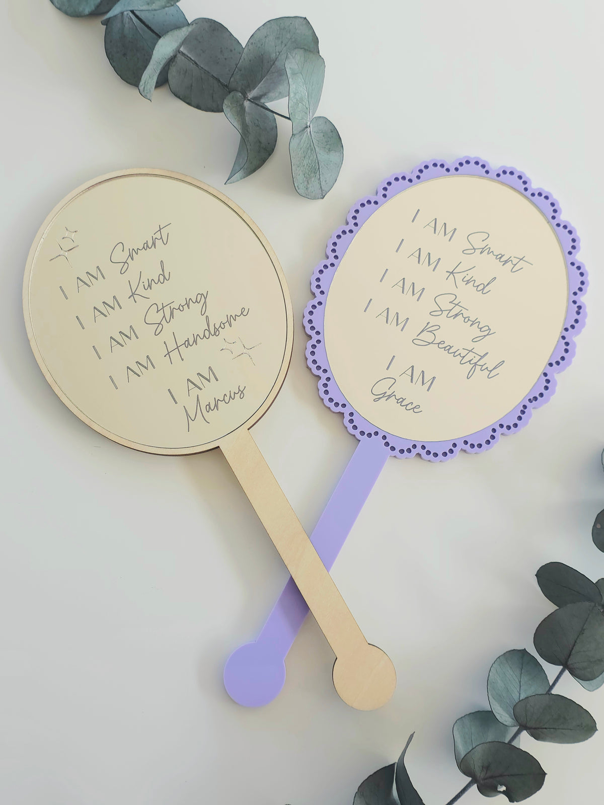 Personalised Daily Affirmation Hand Held Mirror