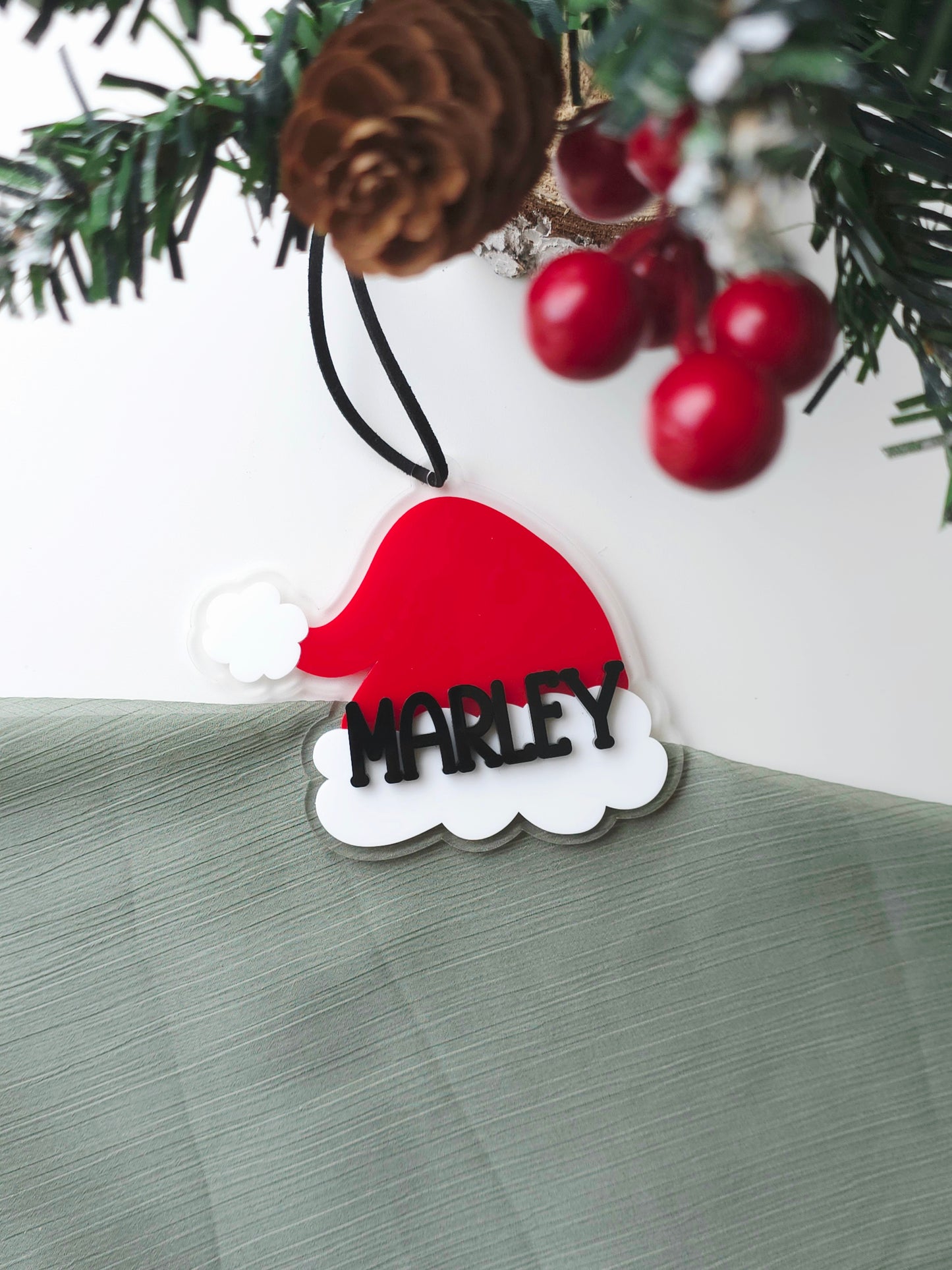 Santa Hat Personalised Ornament