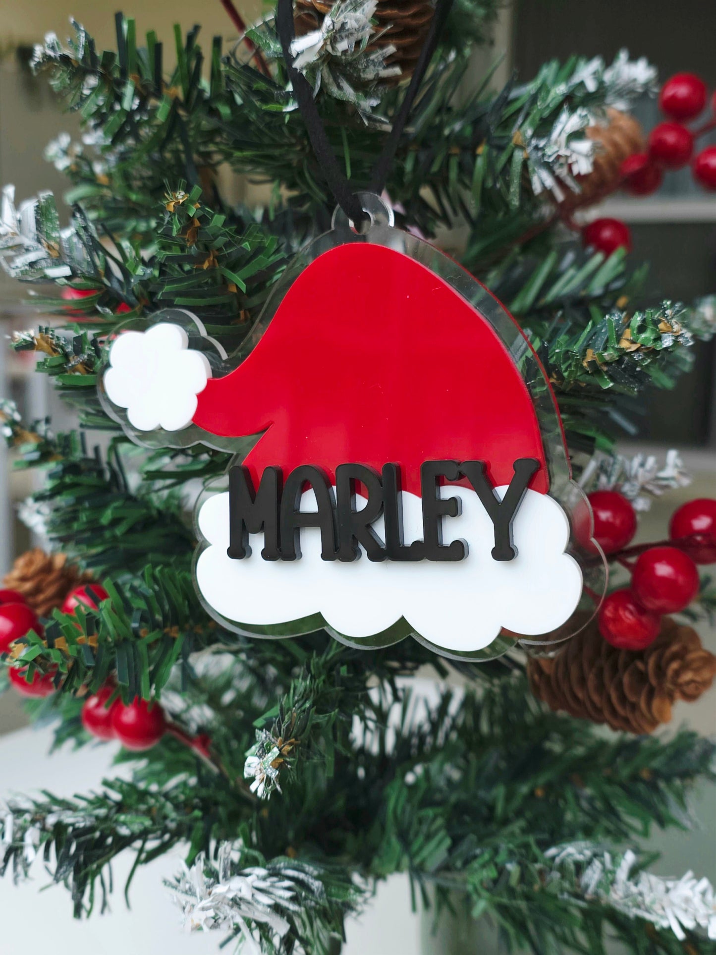 Santa Hat Personalised Ornament