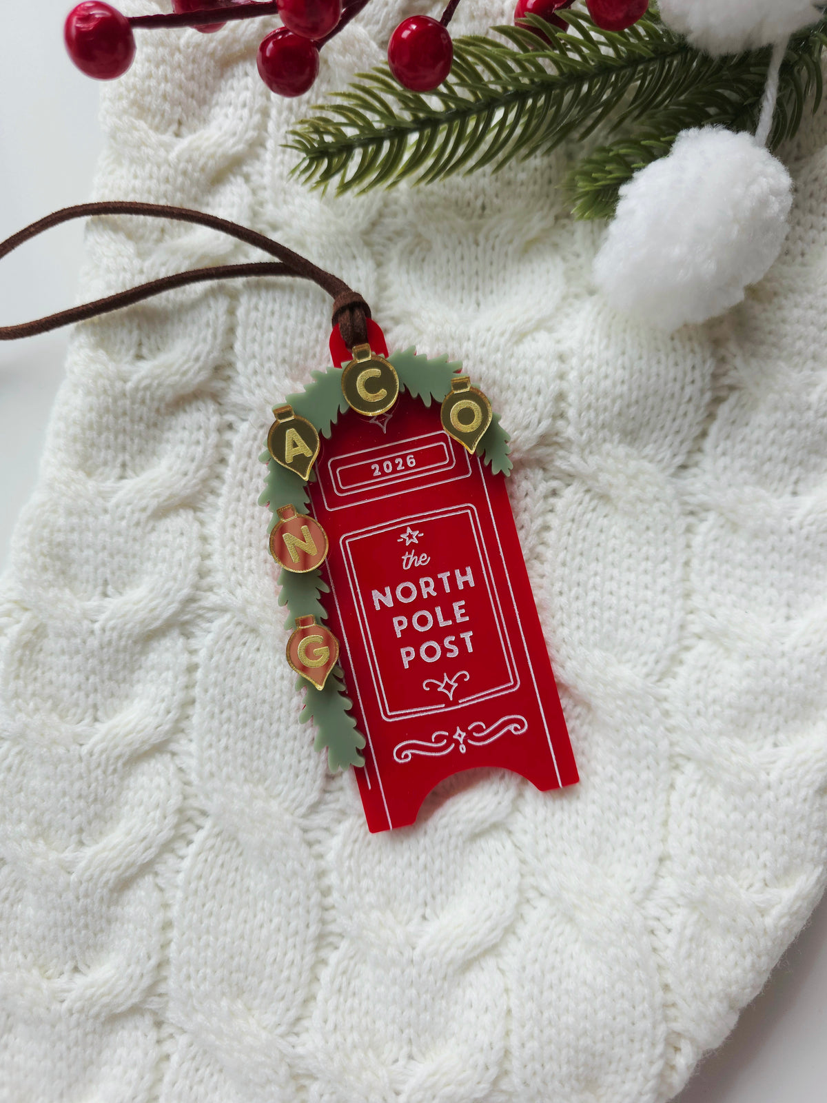Family Ornament North Pole Mail Box