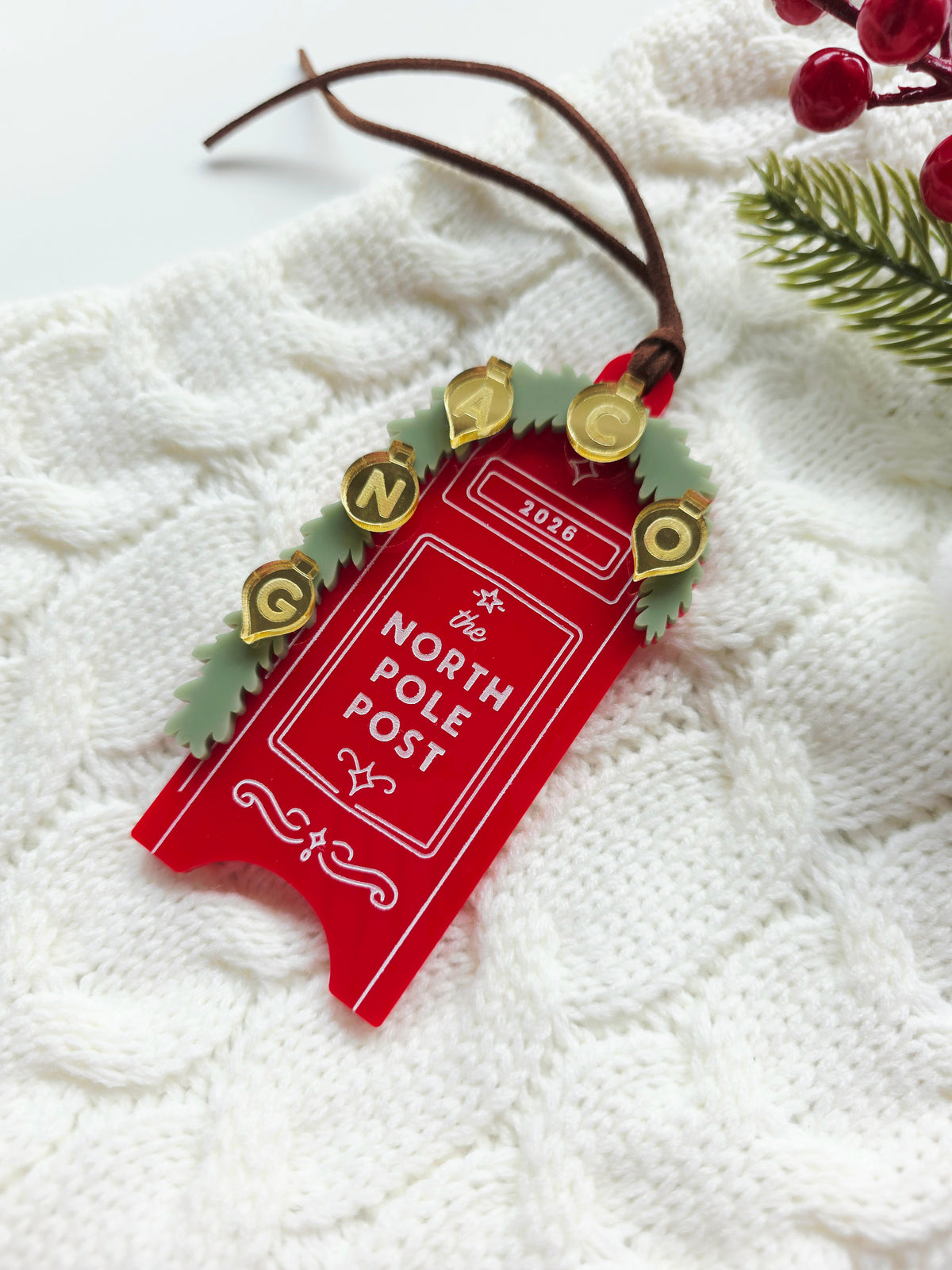 Family Ornament North Pole Mail Box