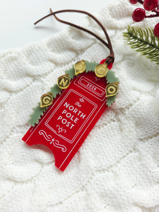 Family Ornament North Pole Mail Box