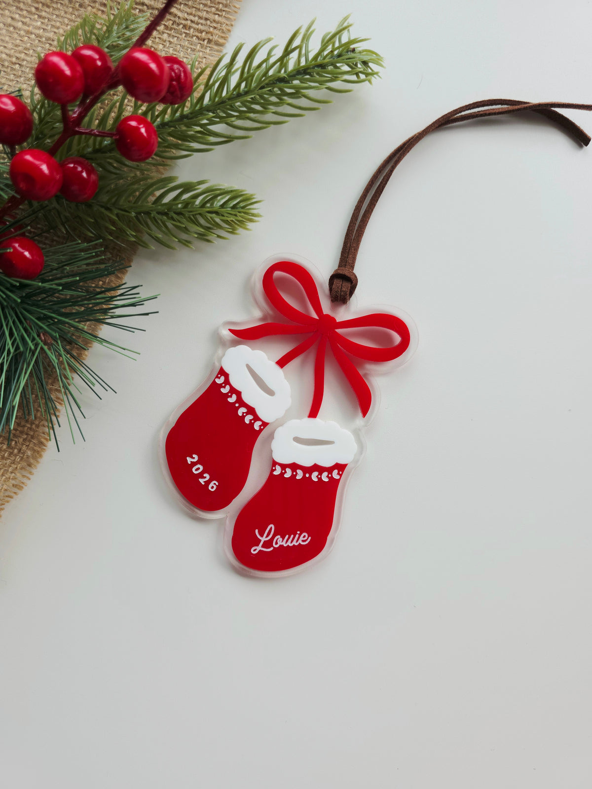 Baby Booties Personalised First Christmas Ornament