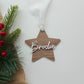 Star Walnut Wood Christmas Ornament