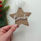 Star Walnut Wood Christmas Ornament