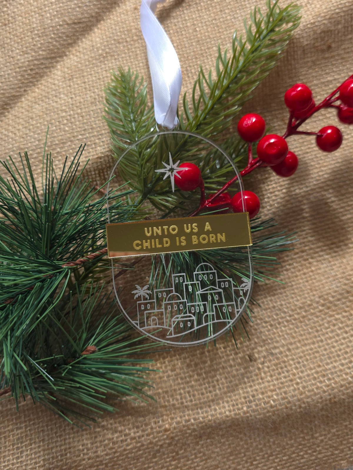 Christian Nativity Christmas Ornaments - Set of 2