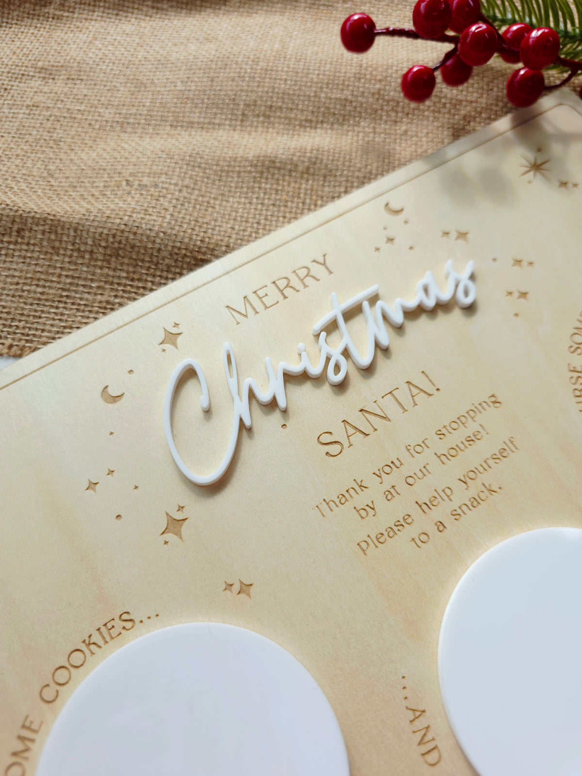 Christmas Santa Snack Board - Rectangular (Personalised)