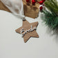 Star Walnut Wood Christmas Ornament