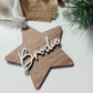 Star Walnut Wood Christmas Ornament
