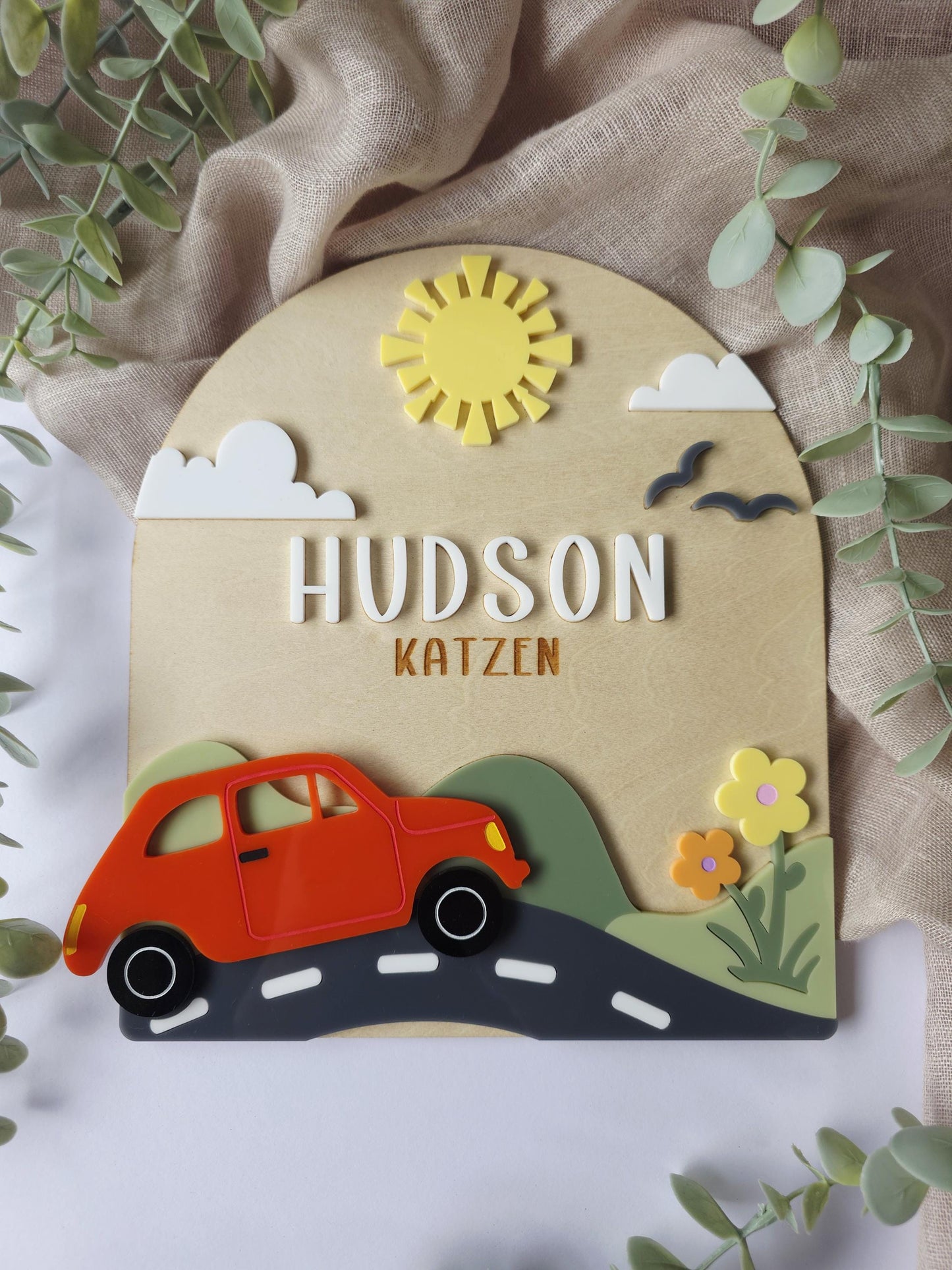 Car Layered Name Sign