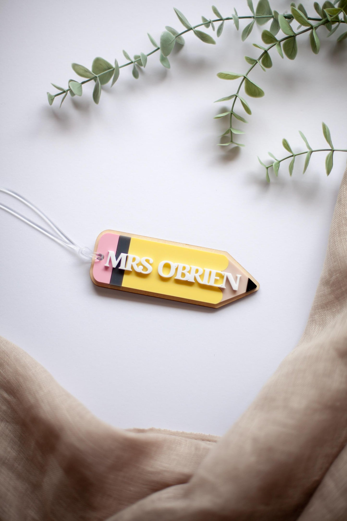 Teacher Personalised Pencil Bag Tag