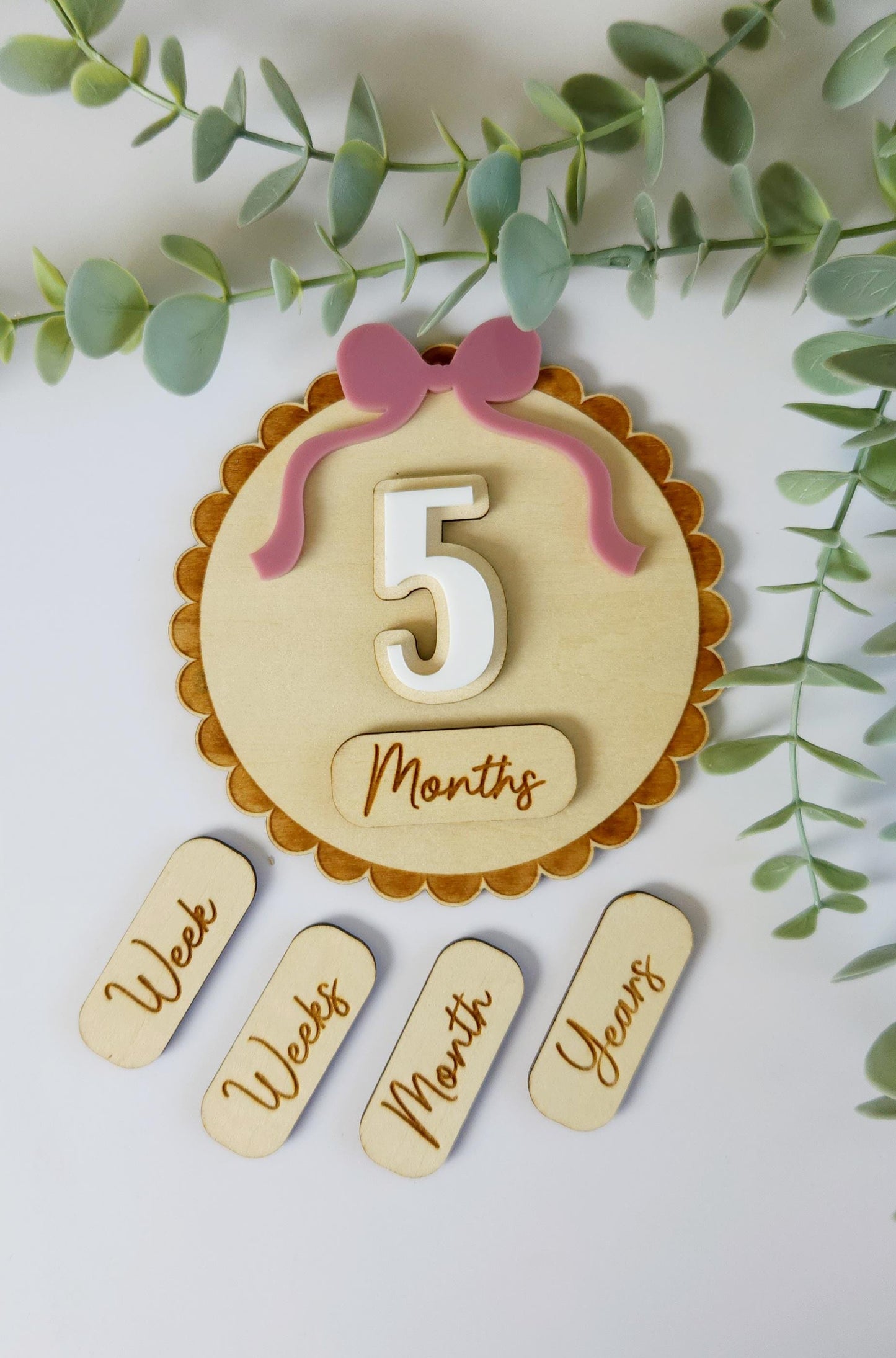 Baby Milestone Interchangeable Circle Bow