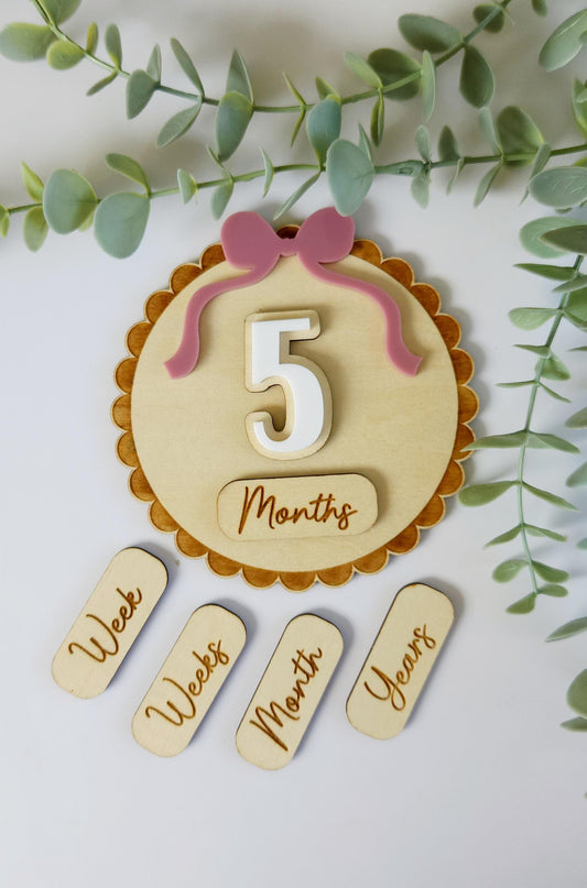 Baby Milestone Interchangeable Circle Bow