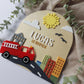 Fire Truck Layered Name Sign
