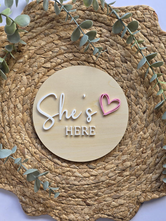 Reversible / Single-sided Birth Announcement Circle