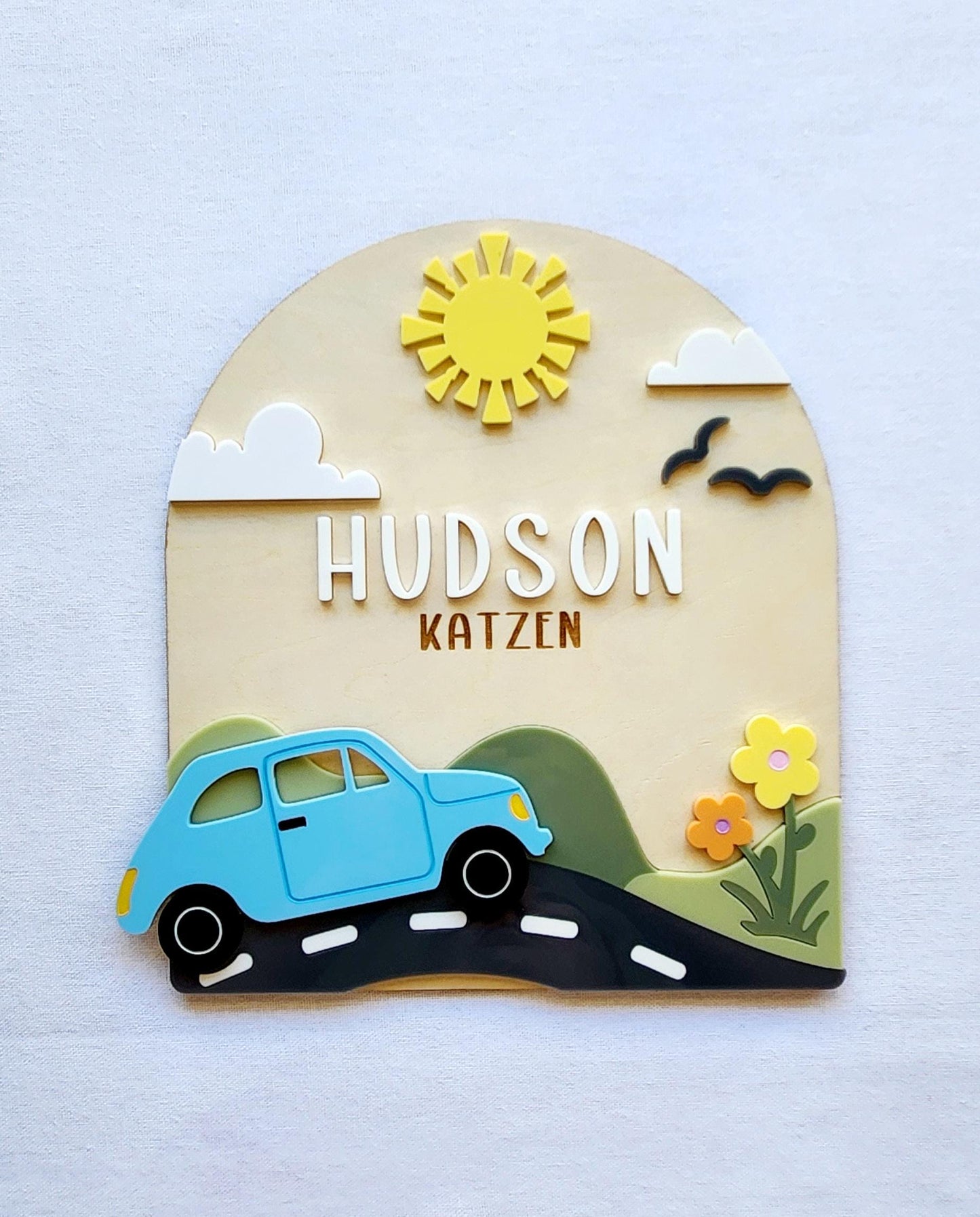 Car Layered Name Sign