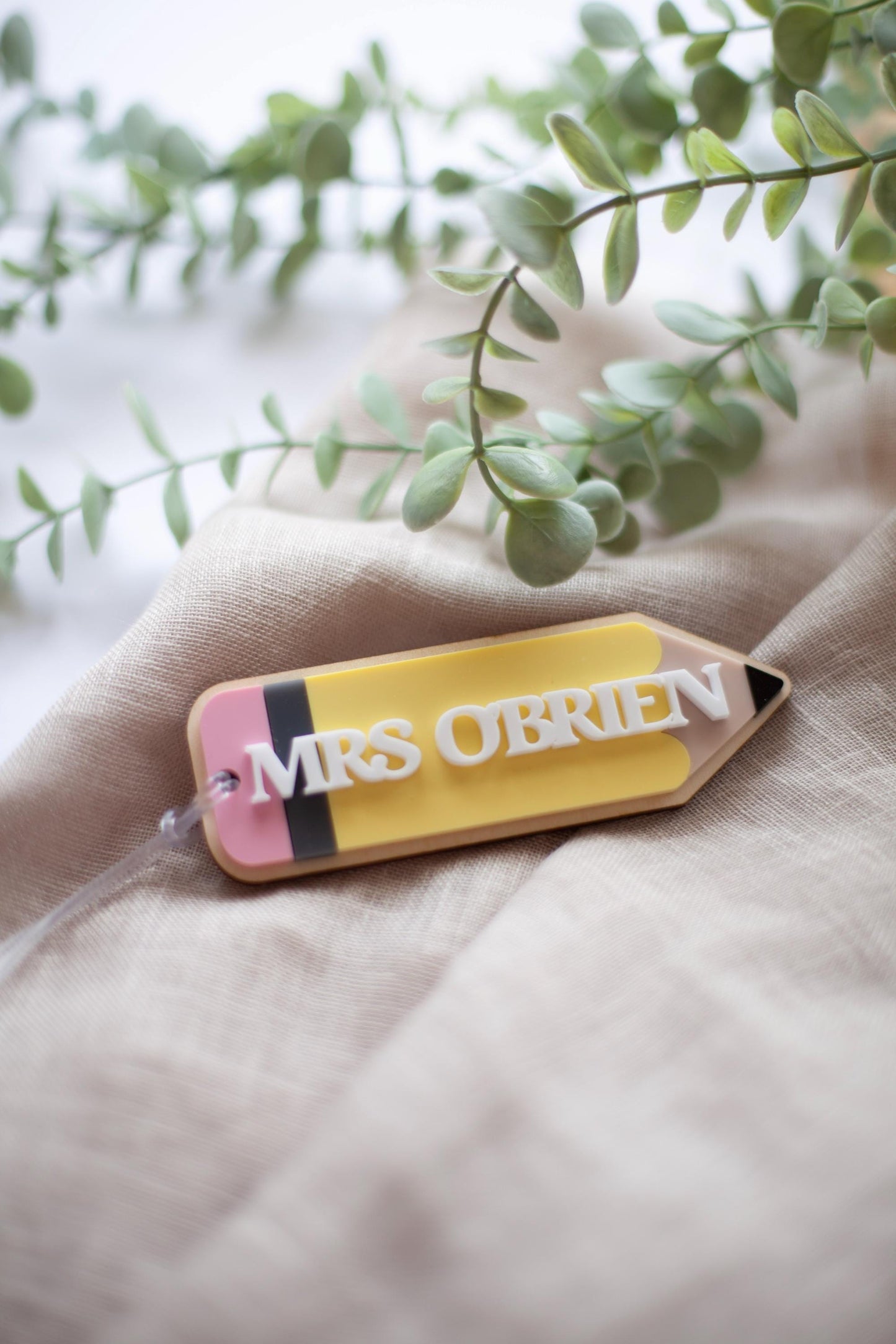 Teacher Personalised Pencil Bag Tag