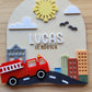 Fire Truck Layered Name Sign