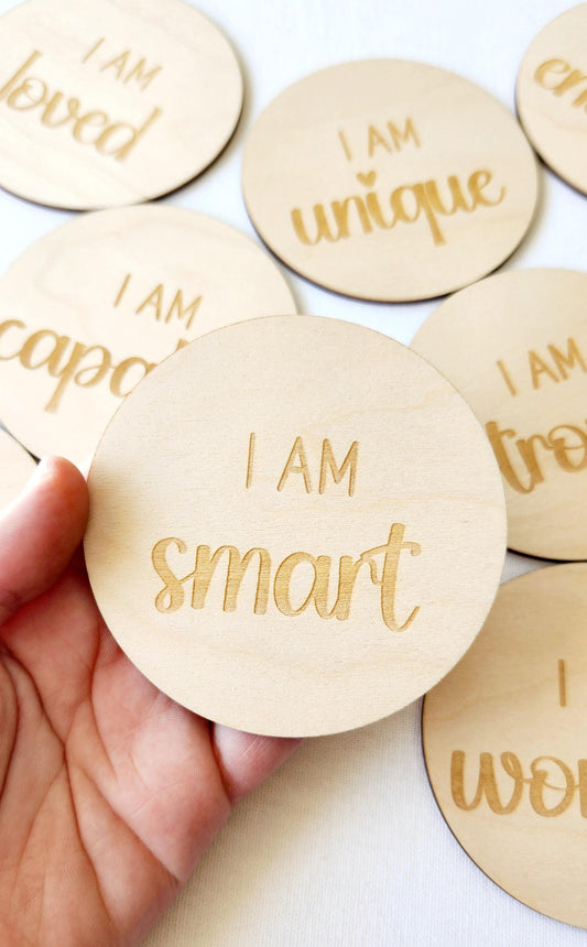 I AM Statement Affirmation Circles Set of 8