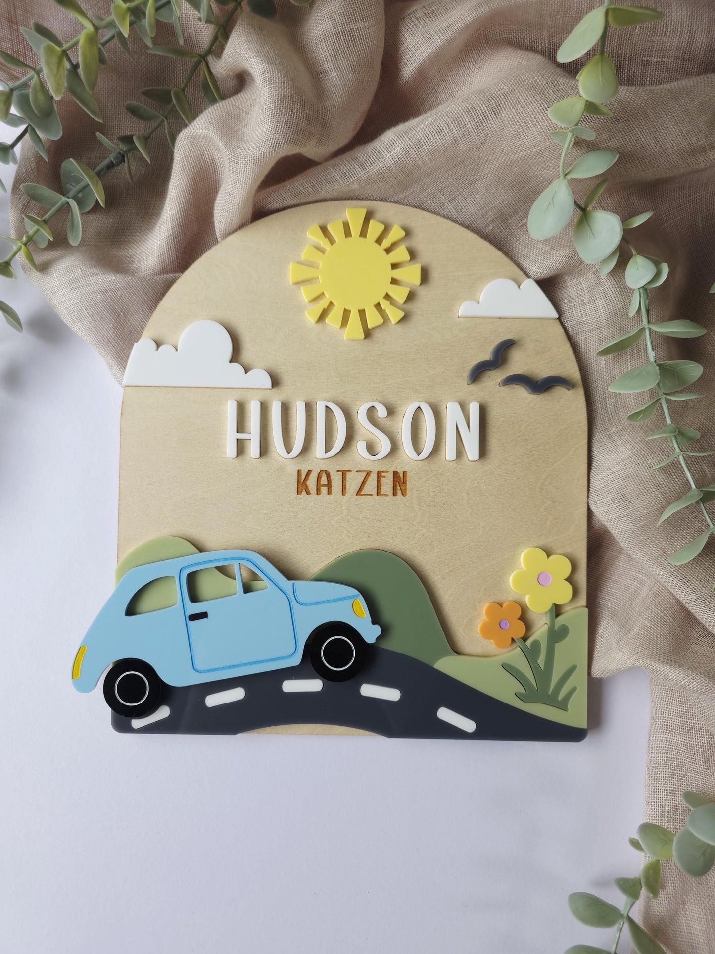 Car Layered Name Sign