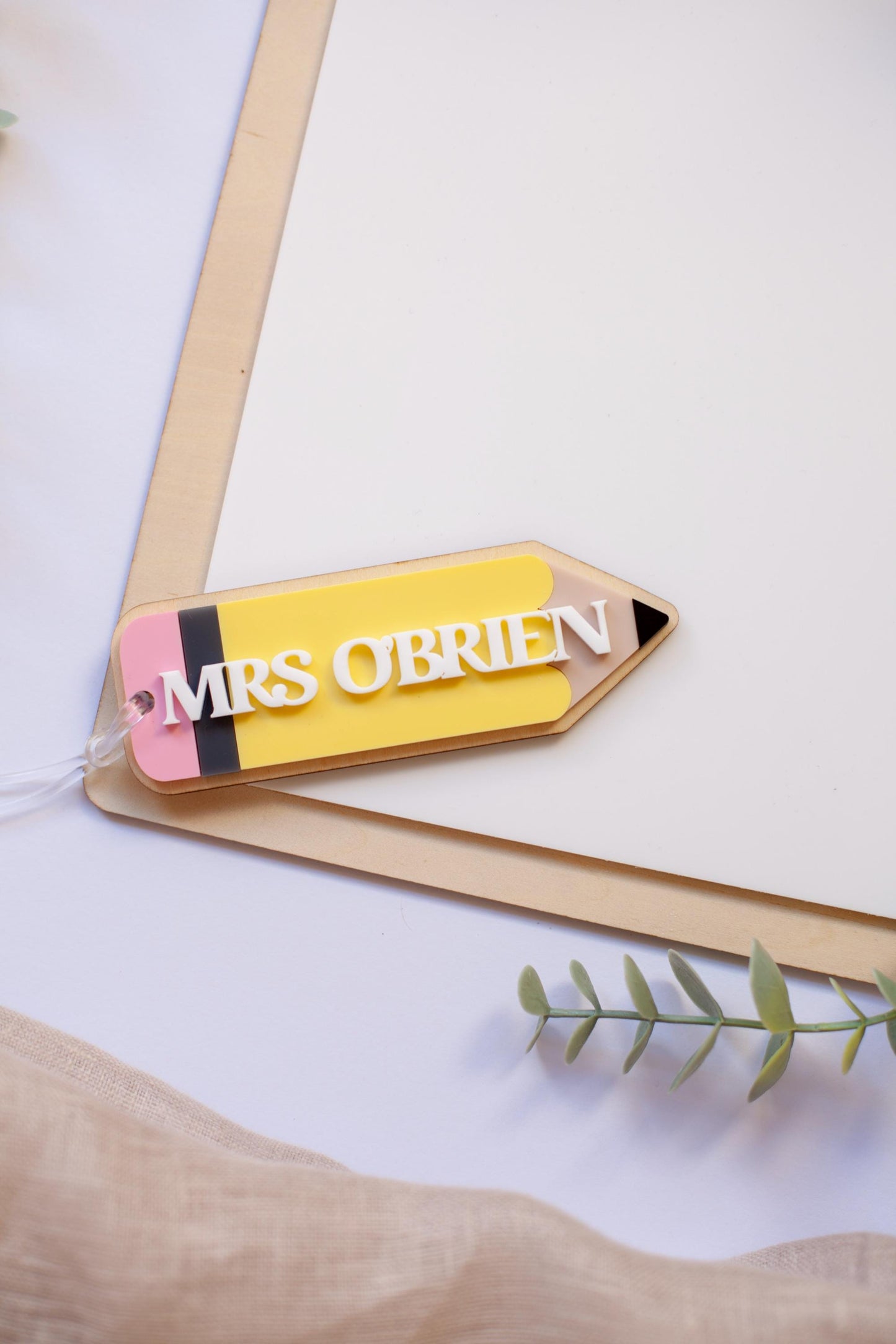 Teacher Personalised Pencil Bag Tag