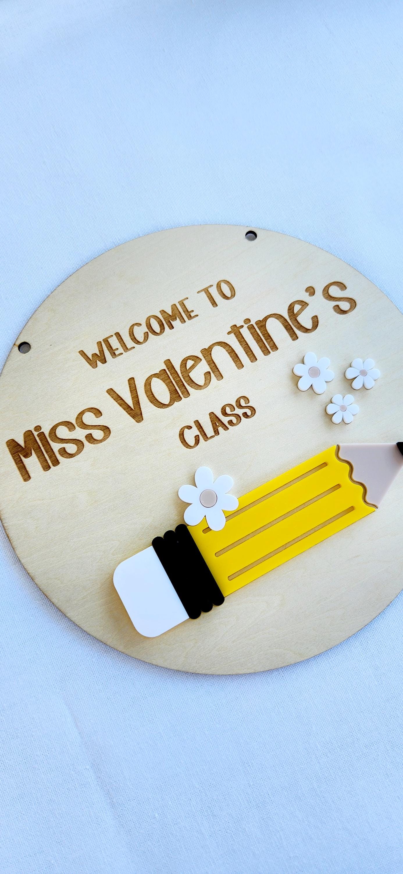 Teacher Name Plaque Pencil