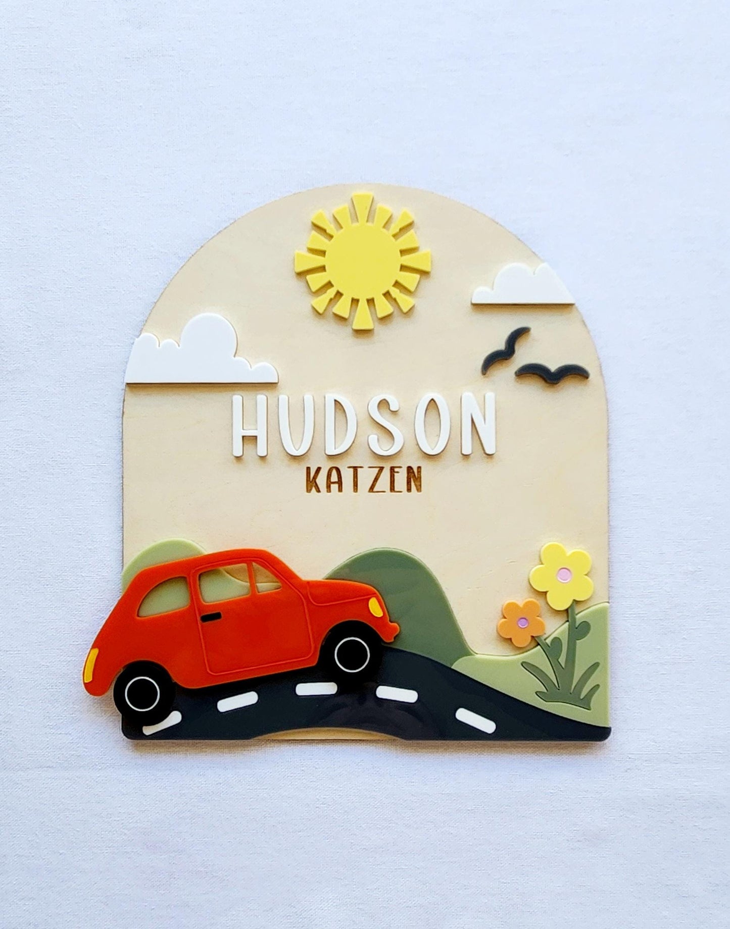 Car Layered Name Sign