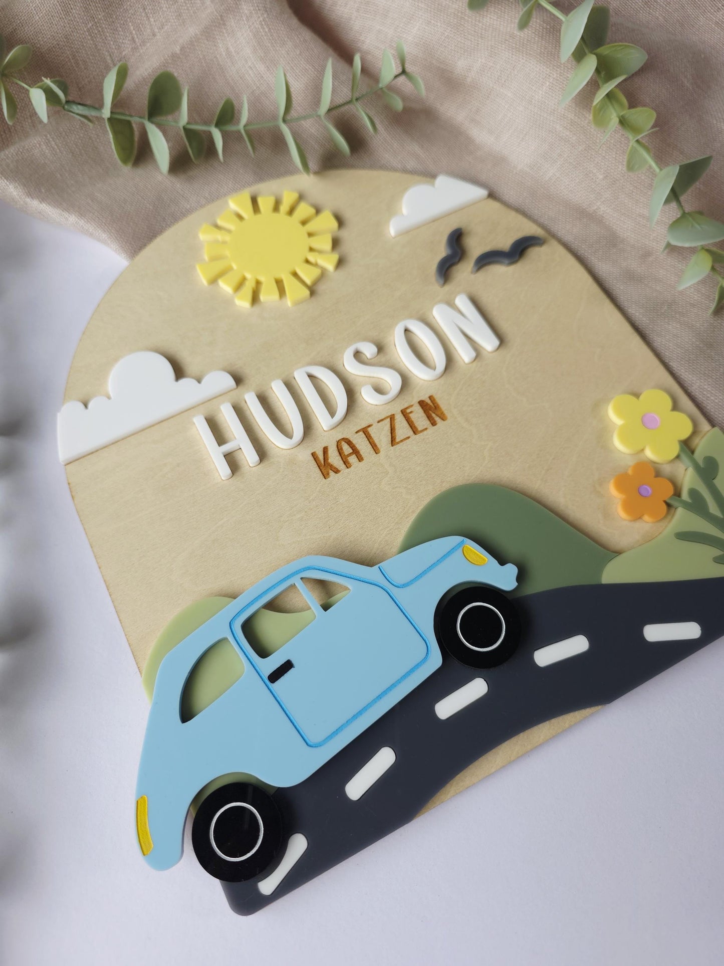 Car Layered Name Sign