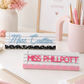 Personalised Teacher Desk Name Plaque | Notebook Style