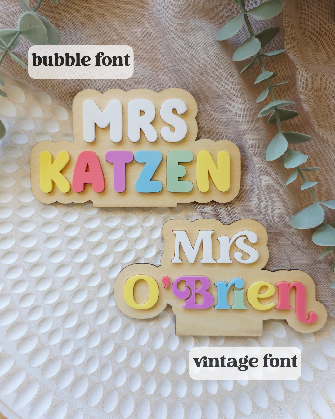 Personalised Teacher Name Desk Stand