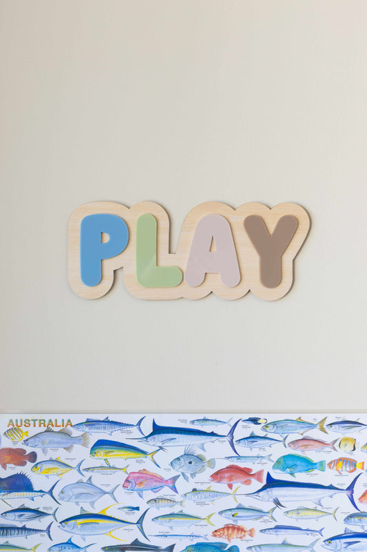 'Play' Wooden and Acrylic BLUE