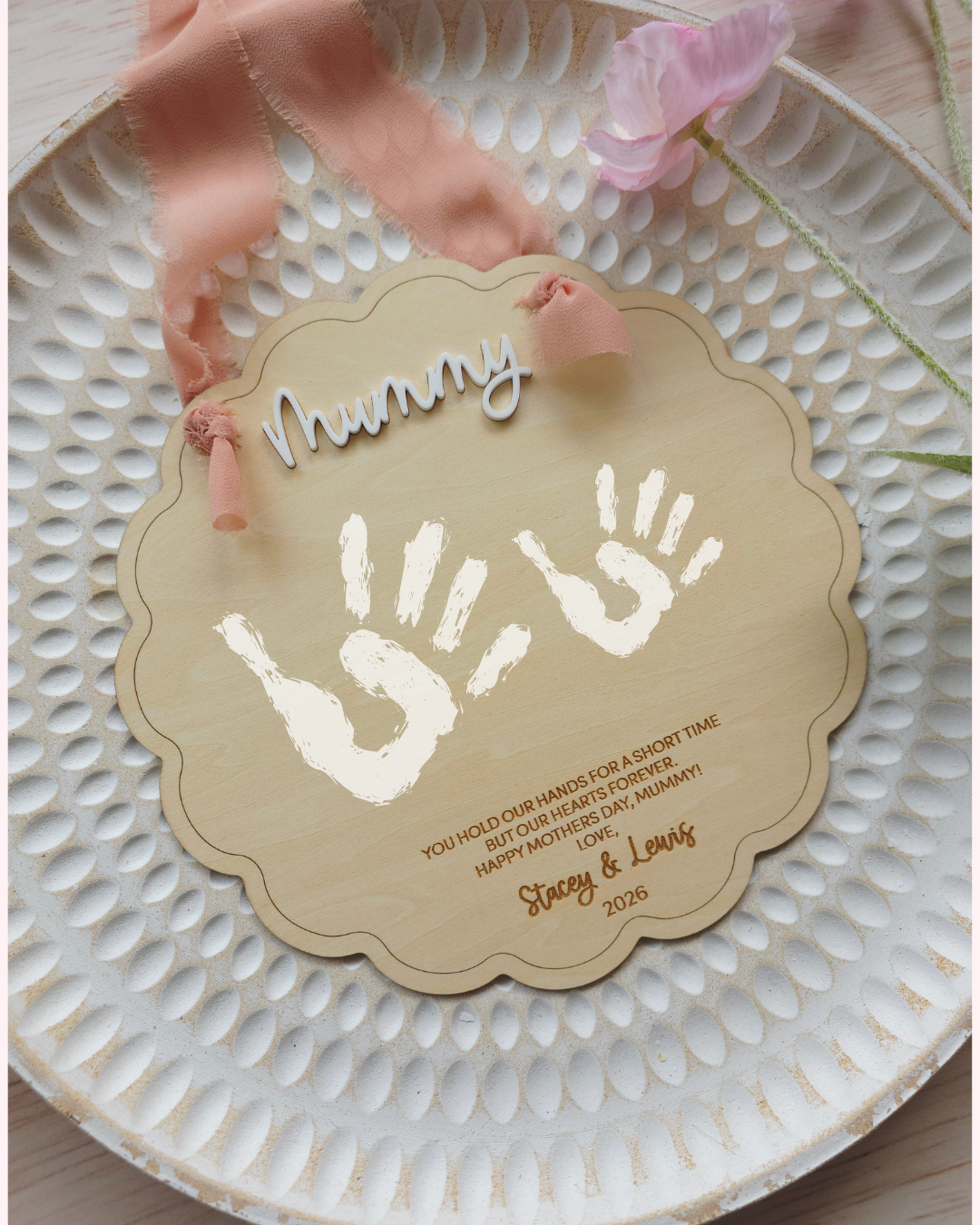 Mother's Day Handprint Keepsake Hanging Plaque