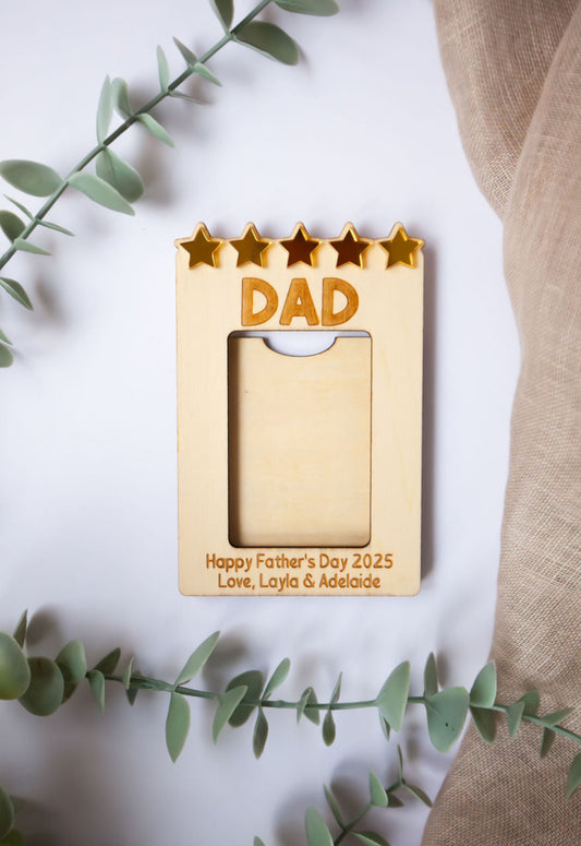 5 Star Dad Magnetic Photo Frame Personalised