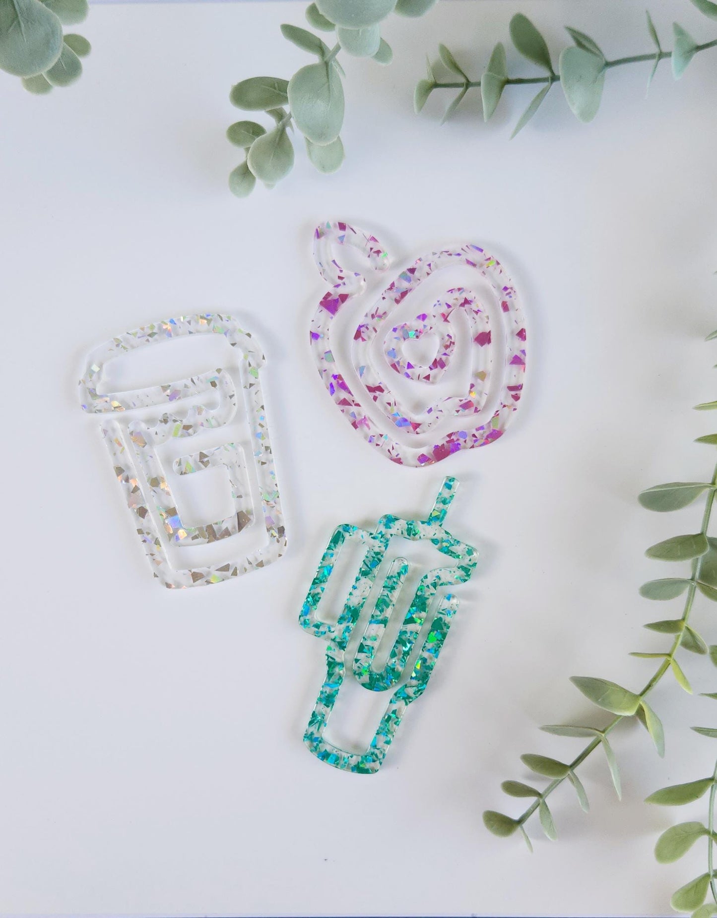 Jumbo Paperclips Glitter Acrylic