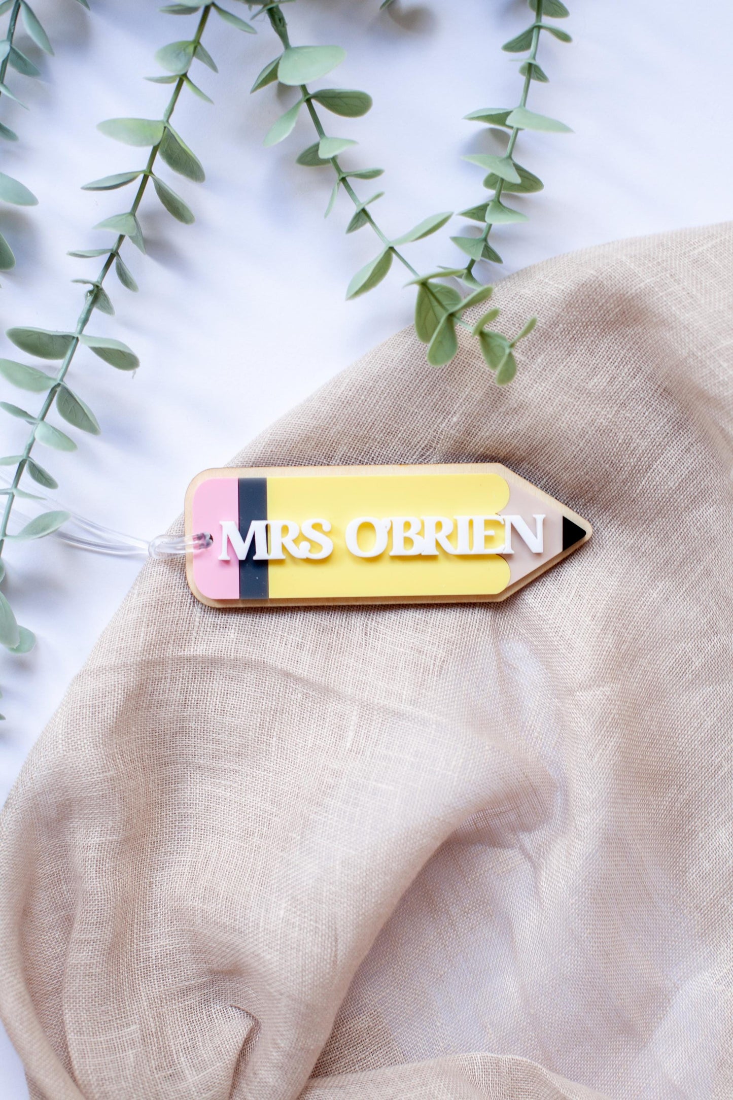 Teacher Personalised Pencil Bag Tag