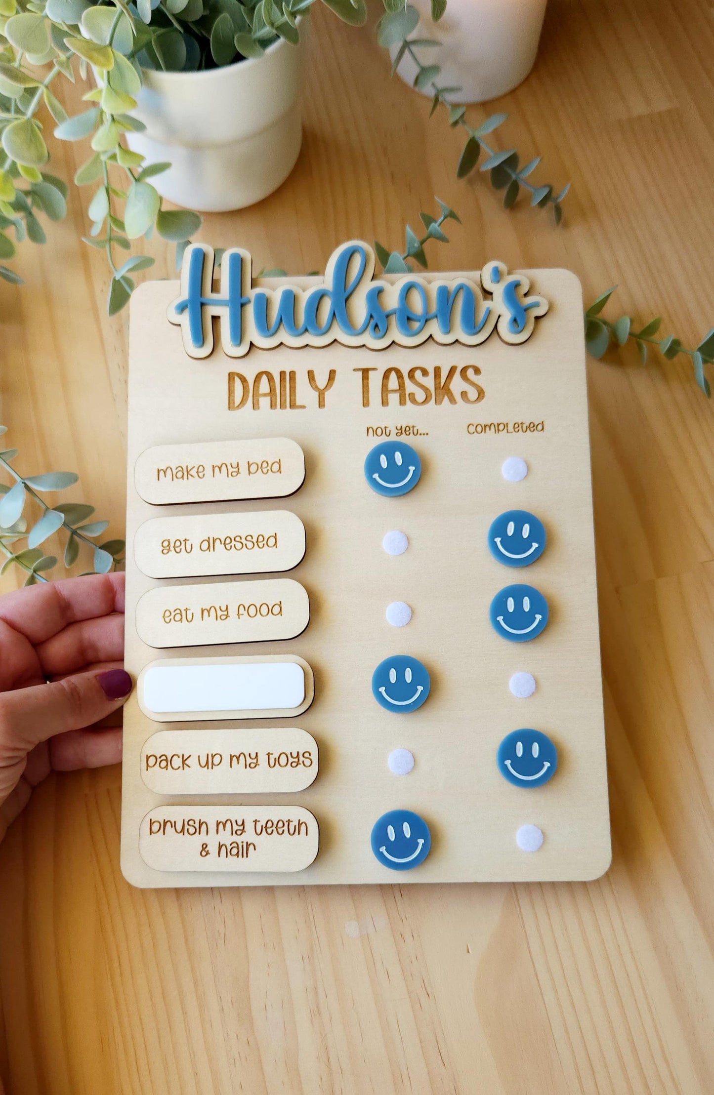 Personalised Daily Tasks Smiley Faces