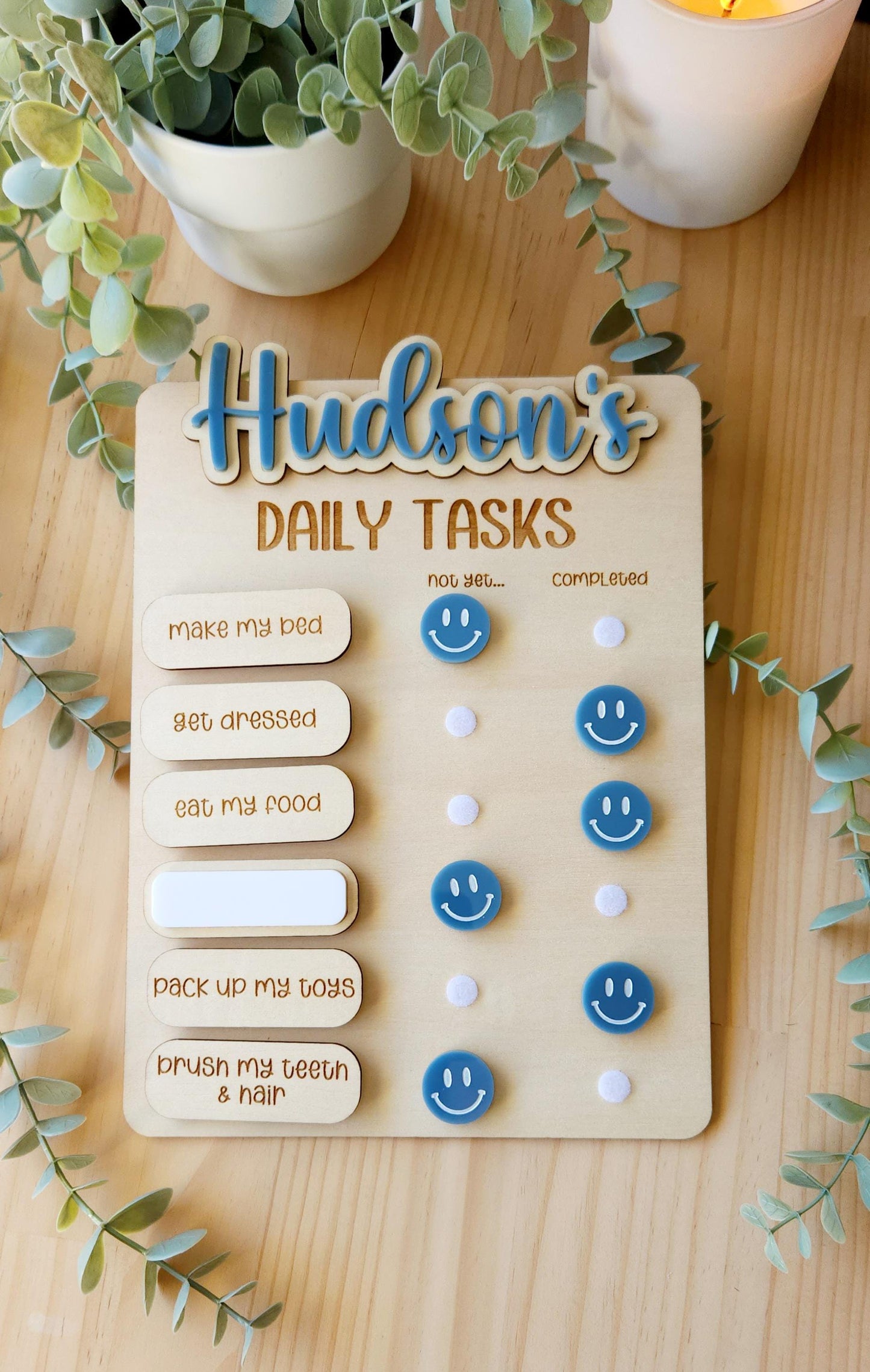 Personalised Daily Tasks Smiley Faces