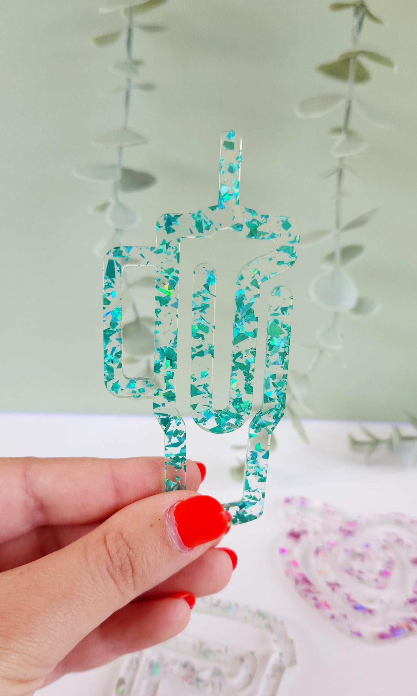 Jumbo Paperclips Glitter Acrylic