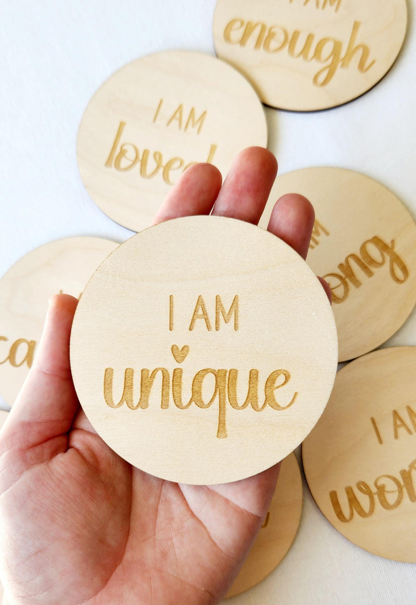 I AM Statement Affirmation Circles Set of 8